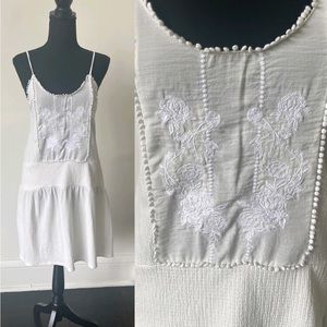 ZARA White Embroidered Mini Dress